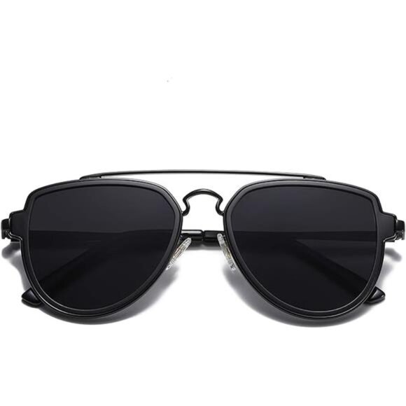 Retro Aviator Polarized Sunglasses Men Women Mirrored Lens UV400 Double Bridge - Picture 6 of 6